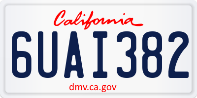 CA license plate 6UAI382