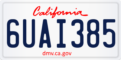 CA license plate 6UAI385