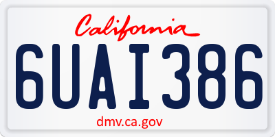 CA license plate 6UAI386