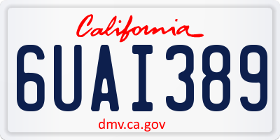 CA license plate 6UAI389