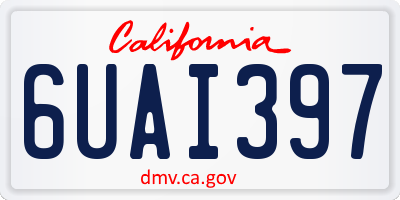 CA license plate 6UAI397