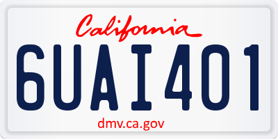 CA license plate 6UAI401