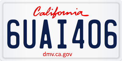 CA license plate 6UAI406