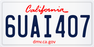 CA license plate 6UAI407