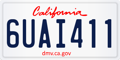 CA license plate 6UAI411