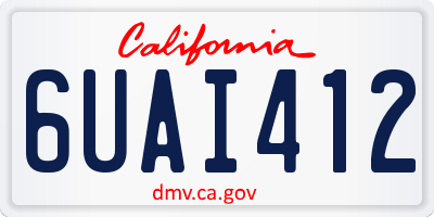 CA license plate 6UAI412