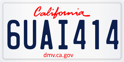 CA license plate 6UAI414