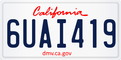 CA license plate 6UAI419