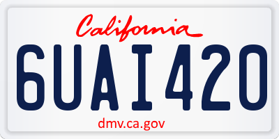 CA license plate 6UAI420