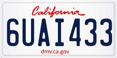 CA license plate 6UAI433