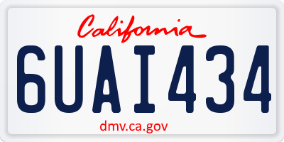 CA license plate 6UAI434