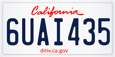 CA license plate 6UAI435