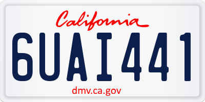 CA license plate 6UAI441