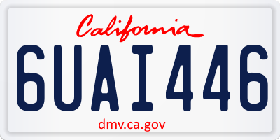 CA license plate 6UAI446