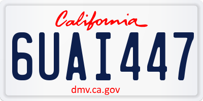 CA license plate 6UAI447