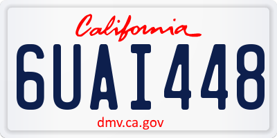 CA license plate 6UAI448