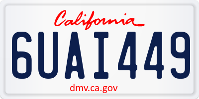 CA license plate 6UAI449