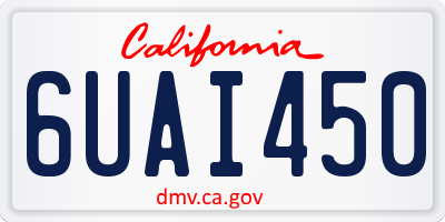 CA license plate 6UAI450