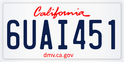 CA license plate 6UAI451