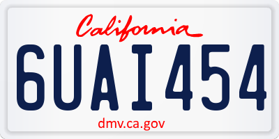 CA license plate 6UAI454