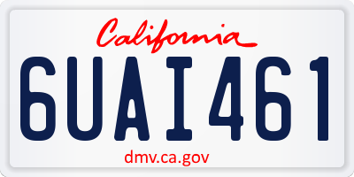 CA license plate 6UAI461