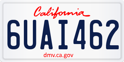 CA license plate 6UAI462