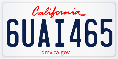 CA license plate 6UAI465