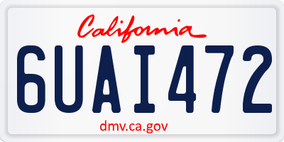 CA license plate 6UAI472