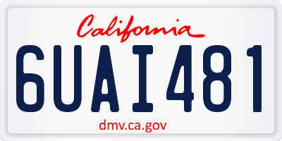 CA license plate 6UAI481