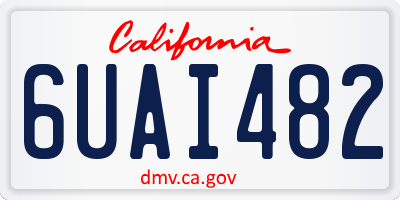 CA license plate 6UAI482