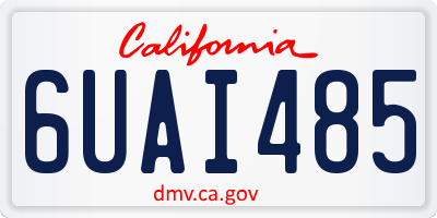 CA license plate 6UAI485