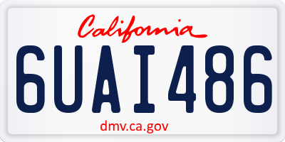 CA license plate 6UAI486