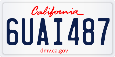 CA license plate 6UAI487
