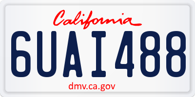 CA license plate 6UAI488