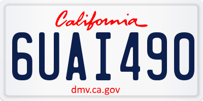 CA license plate 6UAI490