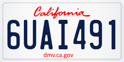 CA license plate 6UAI491