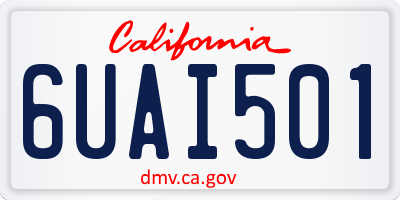 CA license plate 6UAI501
