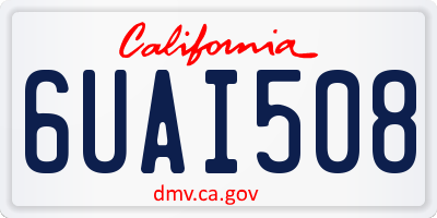 CA license plate 6UAI508