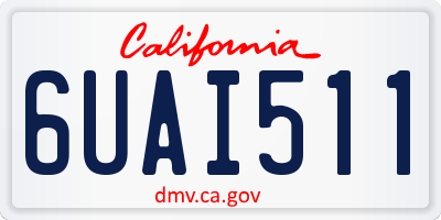 CA license plate 6UAI511