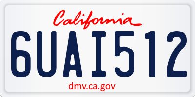 CA license plate 6UAI512