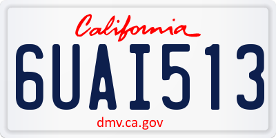 CA license plate 6UAI513