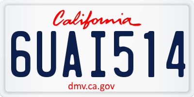 CA license plate 6UAI514