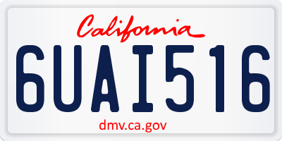 CA license plate 6UAI516