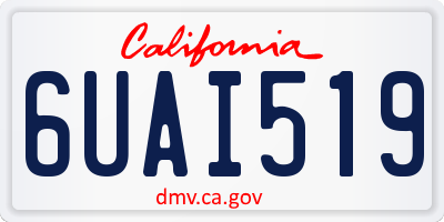 CA license plate 6UAI519