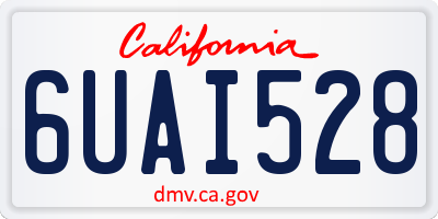 CA license plate 6UAI528