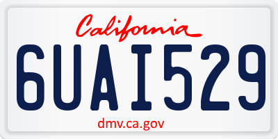 CA license plate 6UAI529