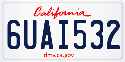 CA license plate 6UAI532