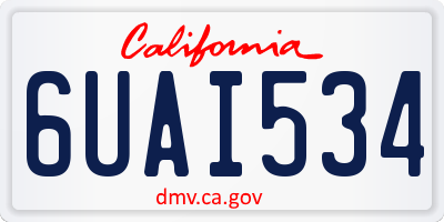 CA license plate 6UAI534