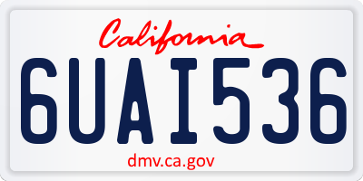 CA license plate 6UAI536