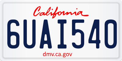 CA license plate 6UAI540